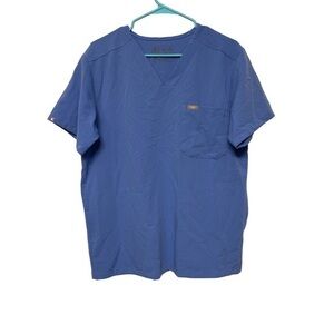 Men's FIGS Doctor Nurse Pharmacist Surgeon Blue 3-Pocket Scrub Size Small #6925